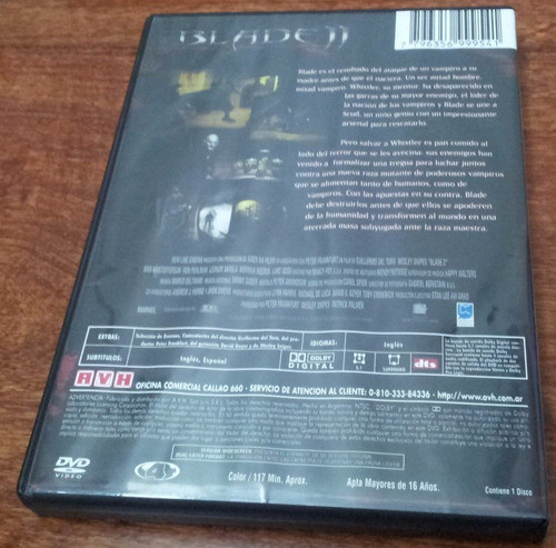 Dvd Original Blade 2. Guillermo Del Toro. Zona 4 1