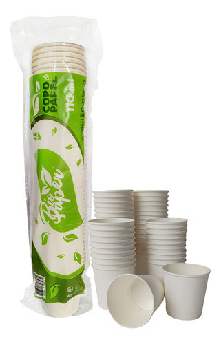 Copo De Papel 110ml Branco Com 50 Unidades Biopaper Biopaper 0