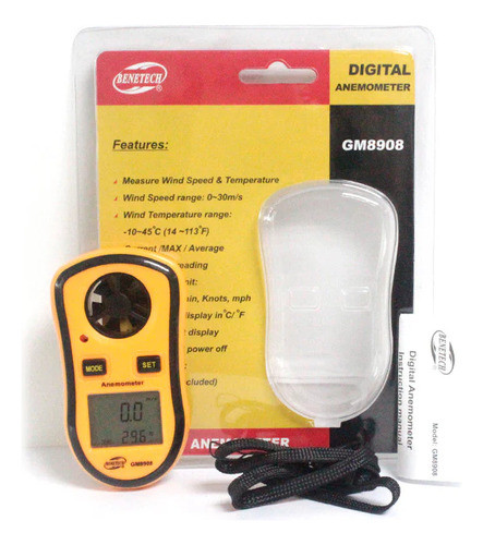 Anemómetro Digital Velocidad Del Viento Función Termómetro 1