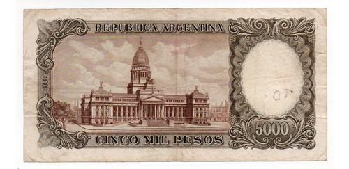 Billete Argentina 5000 Pesos Moneda Nacional Bottero 2174 1