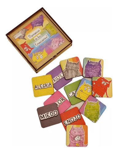 Juego De Memoria Las Emociones Madera Atención 0