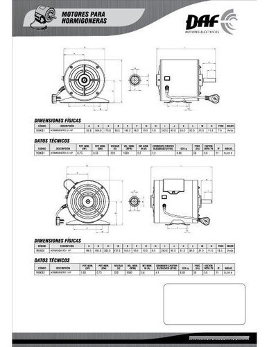 Motor Hormigonera Daf Trompito Mezcladora 3/4 Hp Eco 130 Lts 1