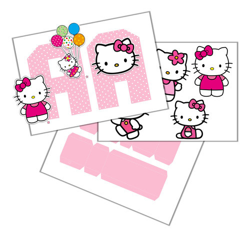Kit Imprimible Letras 3d Editables Hello Kitty 0