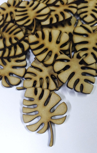 20 Hojas Tropicales 5cm Fibrofacil Mdf Figuras Siluetas 0