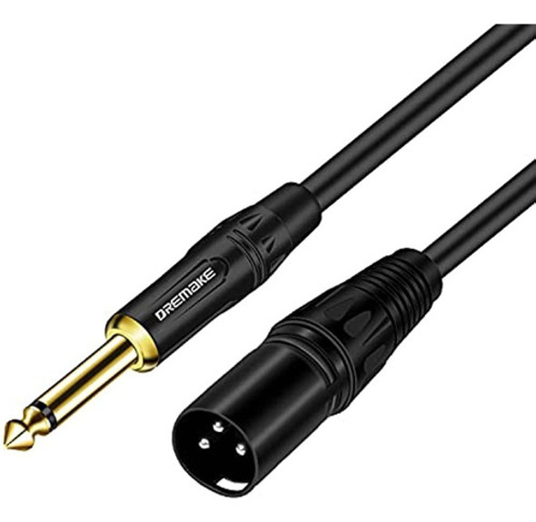 Dremake Cable De Micrófono Xlr De 15 Pies A Ts De 6,35 Mm (1 0