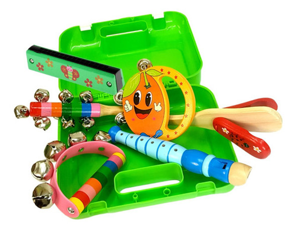 Kit De Percusión Infantil Instrumentos Musical X 6 Didactico 0