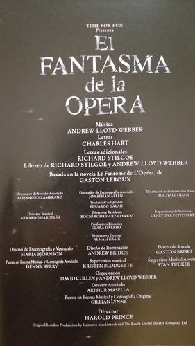 Programa Con Entrada Colección El Fantasma De La Ópera 2009 1