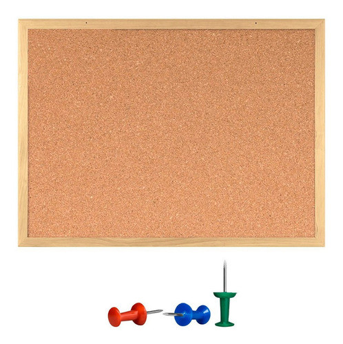 Quadro Lousa Cortiça 60x90 Cm Madeira Parafuso Alfinete 0