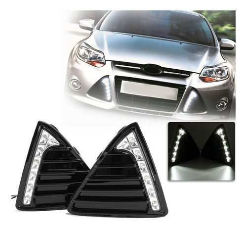 Par De 11-14 Ford Focus 7 Led Daytime Running Drl Lámparas D 0