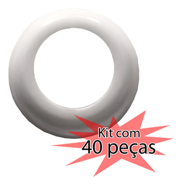 Kit 40 Canopla Para Corrimão Redondo 2  Nylon Branca 1