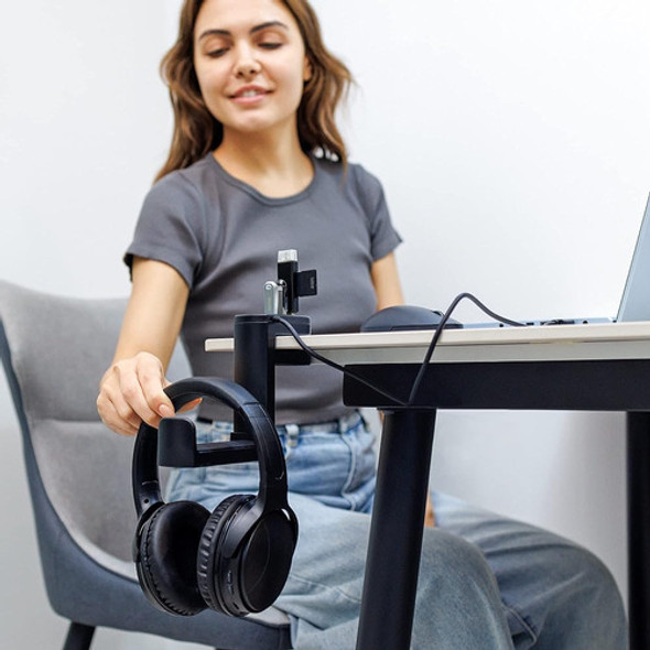 Kiwifotos Soporte Para Auriculares Con Concentrador Usb 3.0 1