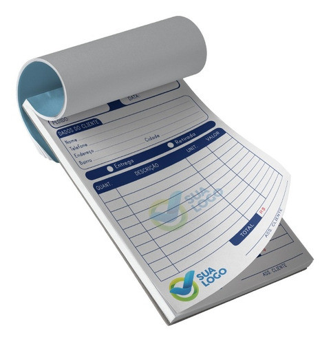 4 Talões Blocos De Pedidos Personalizados Com Logo 21x15cm 0