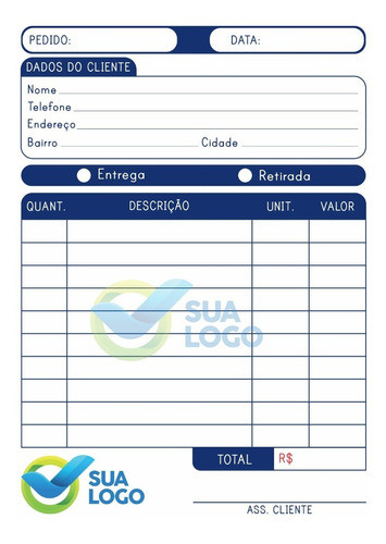 4 Talões Blocos De Pedidos Personalizados Com Logo 21x15cm 1