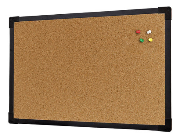 Quadro De Aviso Cortica Mdf Preto 80x60cm Stalo +50 Alfinete 0