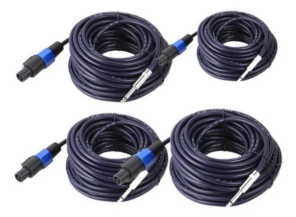 Pack 4 Cables Bafle Speakon Plug 10 Mts. Envio Gratis 0