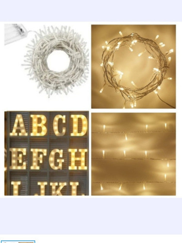 5 Guirnalda 20 Led Luz Calida Centros Mesa Letras Co S/pilas 0