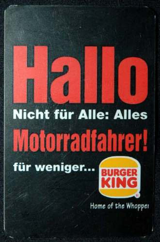 Tarjeta       Burger King         Alemana 0