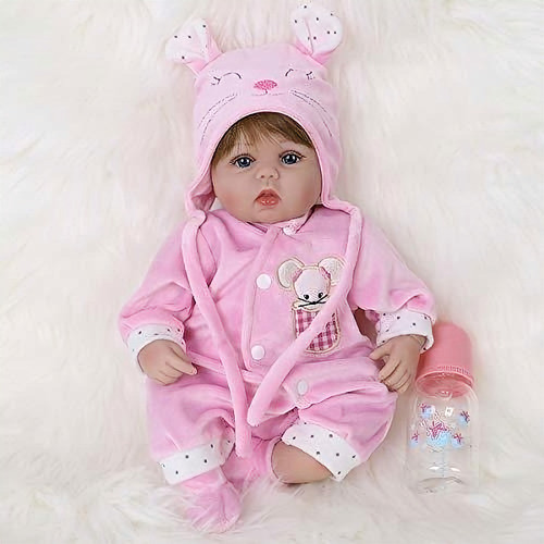 Muñeca Reborn Baby Doll Realista Silicona 16 Rosa Mouse 1