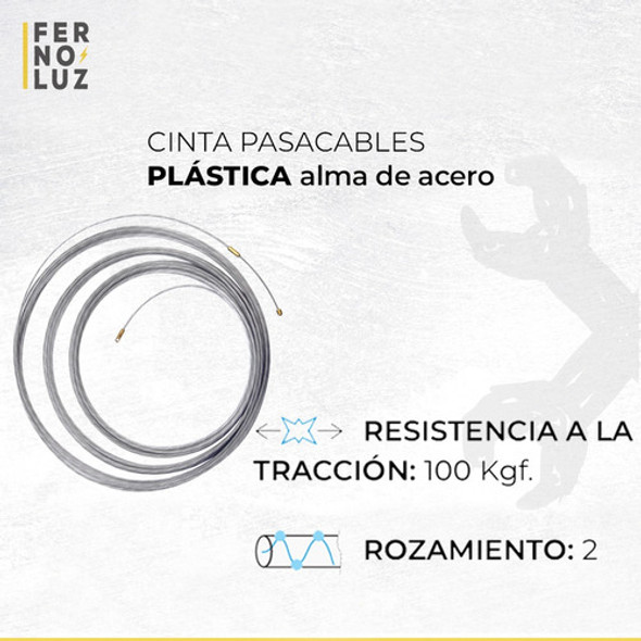 Cinta Pasacable Alma De Acero 10 Metros Alta Calidad 1
