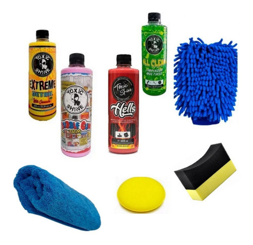 Kit 4 Und Lavado Auto Acond Hells Inter Shampo Lustre Shine 0