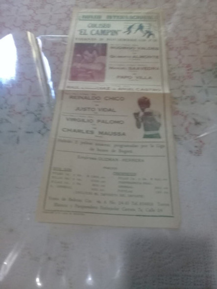 Antiguo Programa Velada De Boxeo Internacional Angel Castro 0