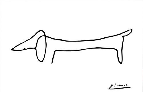 Lamina Fine Art The Dog (lump) Picasso 70x45 Cm Myc Arte 0