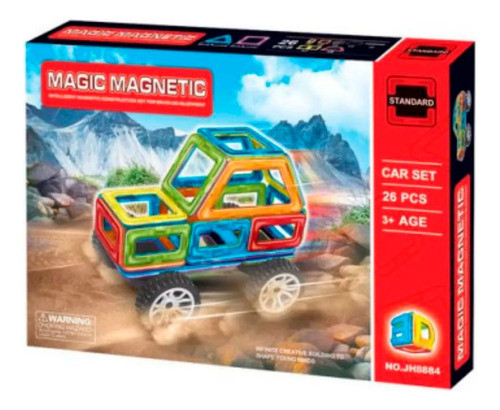Juego Bloques Magneticos 26 Piezas Magic Magnetic Ruedas P 0