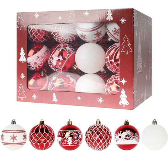 Adornos De Navidad Set 36 Bolas Para Arbol Rojo Y Blanco 0 Adornos De Navidad Set 36 Bolas Para Arbol Rojo Y Blanco 0