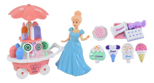 Juego De Muñequita Con Carro De Helados 0