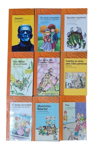 9 Libros De Alfaguara 10 Años Coleccion Naranja Lote 0