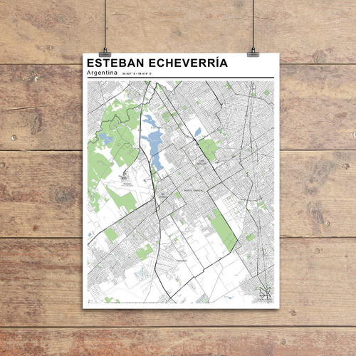 Mapa Partido De Esteban Echeverría 80cmx61cm 1