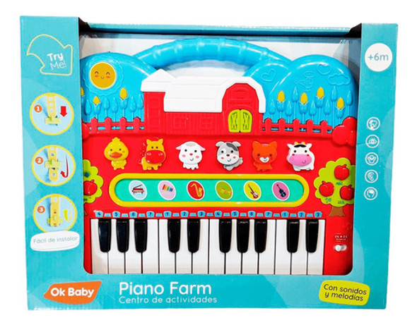 Piano Teclado Musical Granja Centro De Actividades Ok Baby 0