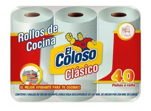 Rollo De Cocina El Coloso Por 3 Unidades (cod 6323) 0