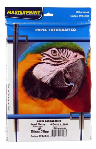 Papel Fotografico A4 180g P/ Impressora Jato De Tinta Epson 0