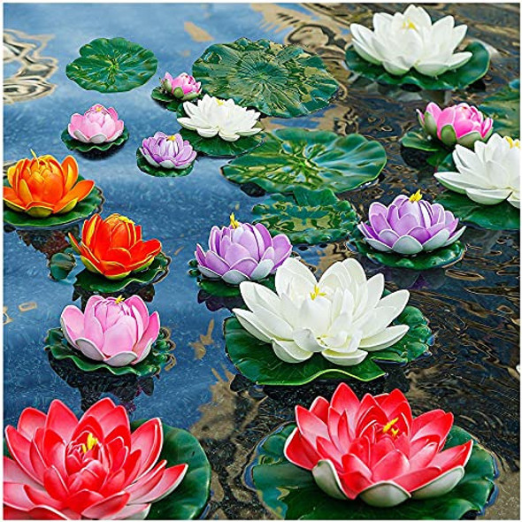 14 Piezas De Almohadillas De Lirio Para Estanques, Loto Arti 0