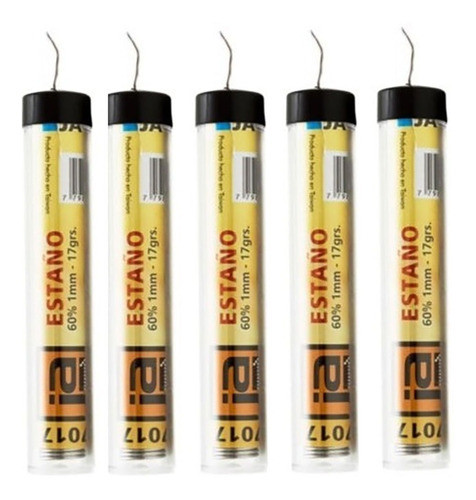 Estaño Ja 60/40 Tubo 17gr Ø1mm Size 60% 40%pb X 5 Unidades 1