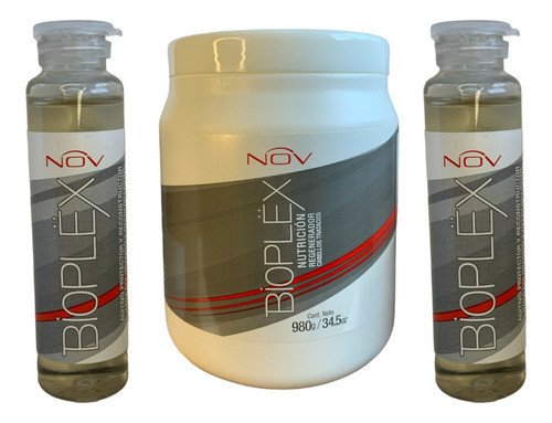 Combo Nov Bioplex Nutricion 980g + Balsamo+ Shampoo+ Ampolla 1