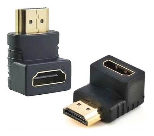 Kit 2adaptadores Hdmi Em Curva  L  Com 90 Graus 0