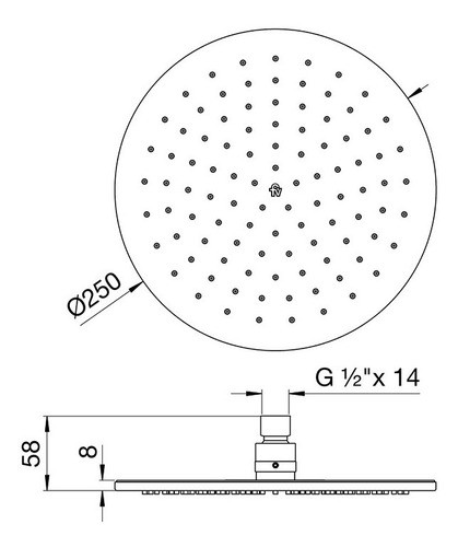 Ducha Metalica Fv 126.mr0-25 Redonda 25 Cm 1