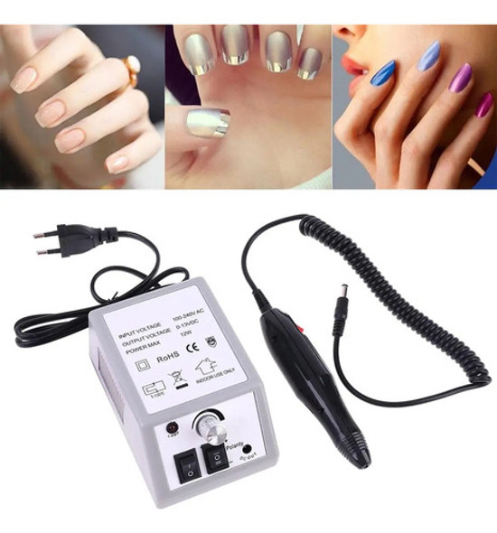 Torno Profesional Pedicura Manícura 20000 Rpm Rosa Y Gris 1