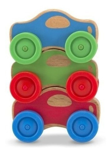 Melissa Y Doug Stacking Cars Juguete De Madera Para Bebe 1