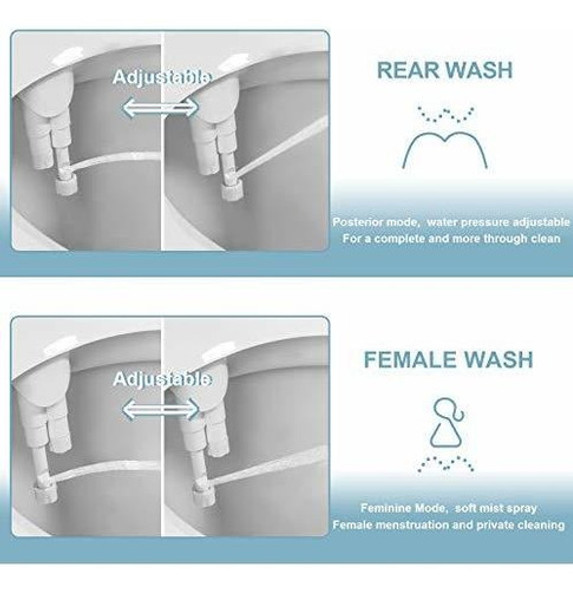 Bidet Adaptable Para Inodoro Samodra Doble Boquilla - Rosa 1