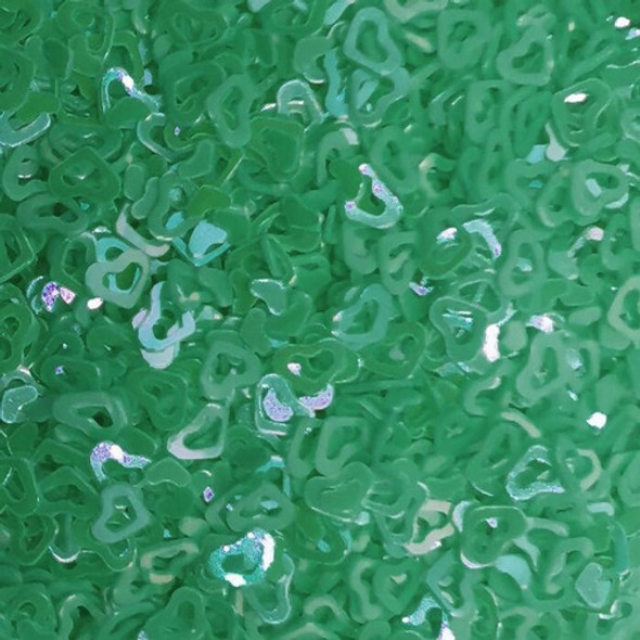 Mini Confete Coração 4mm Ro.150518 C/100g Verde Jade 0