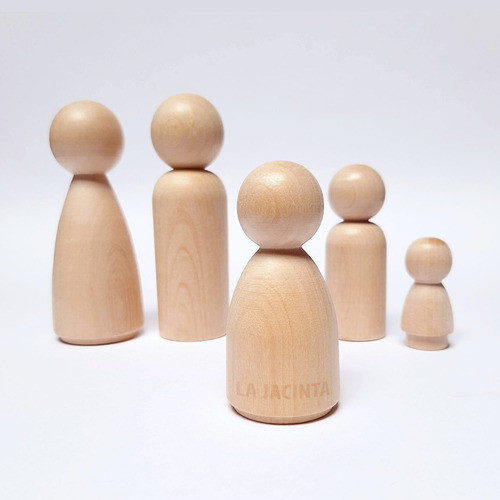 Peg Dolls Figuras De Madera Pack X20 2 Modelos Niña Y Niño 1
