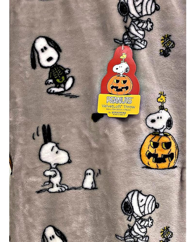 Peanuts Gang Snoopy Halloween Velvet Soft Plush Throw Featur 1