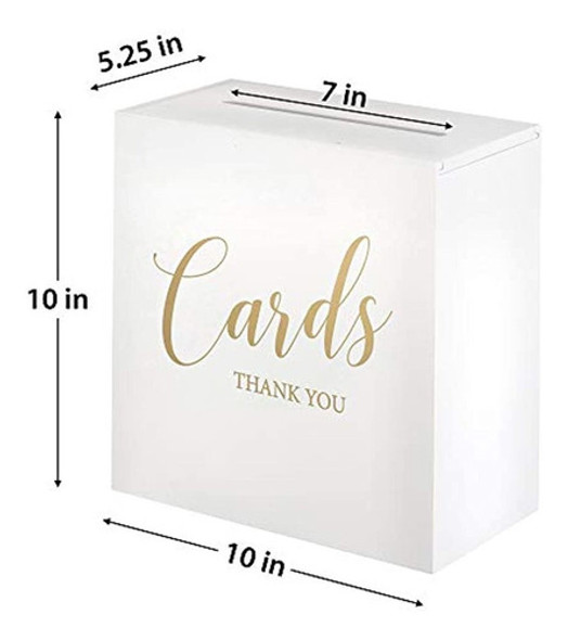 Lillian Rose Caja Para Tarjetas De Boda De Madera Blanca, Me 1