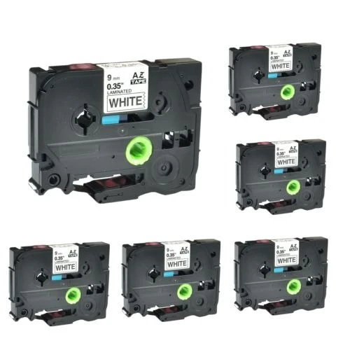 6pk Tz-221 221 Tze Tz221 Negro En La Etiqueta Blanca Cinta P 0