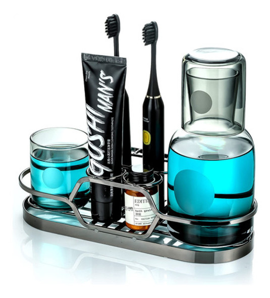 Dispensador De Enjuague Bucal De Cristal, Botella De Enjuagu 0