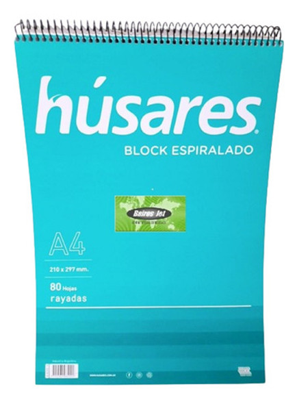 48 Blocks Espiralado A4 Husares 6400 A4 Rayado 80 Hojas 0