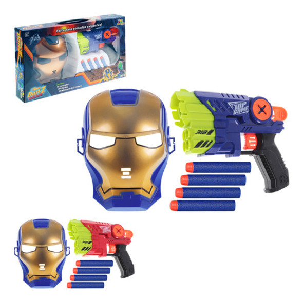 Pistola Nerf Lança Dardos Com Máscara Homem De Ferro 0